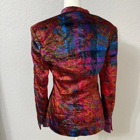 Vintage Gianfranco Ferre Blazer Abstract Red Coat Embroidered Italy Size Small Blazers & Suit Jackets